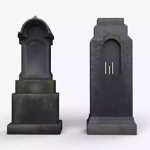 Tombstones black Low-poly 3D model