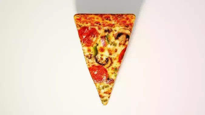 Photorealistic Pizza Slice High Detail Food Asset Low-poly 3D model 3