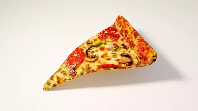 Photorealistic Pizza Slice High Detail Food Asset Low-poly 3D model 4
