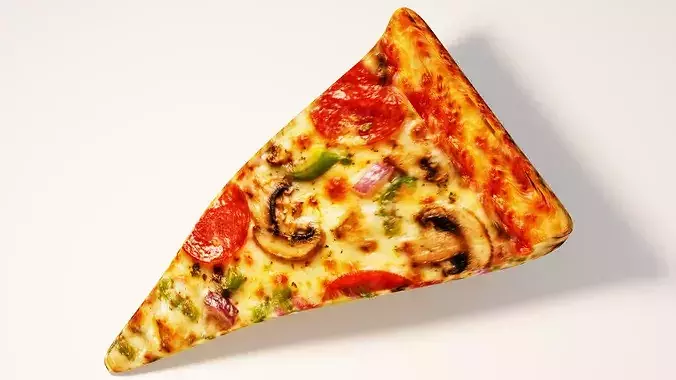 Photorealistic Pizza Slice High Detail Food Asset Low-poly 3D model