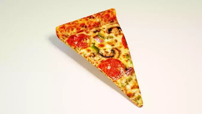 Photorealistic Pizza Slice High Detail Food Asset Low-poly 3D model 5