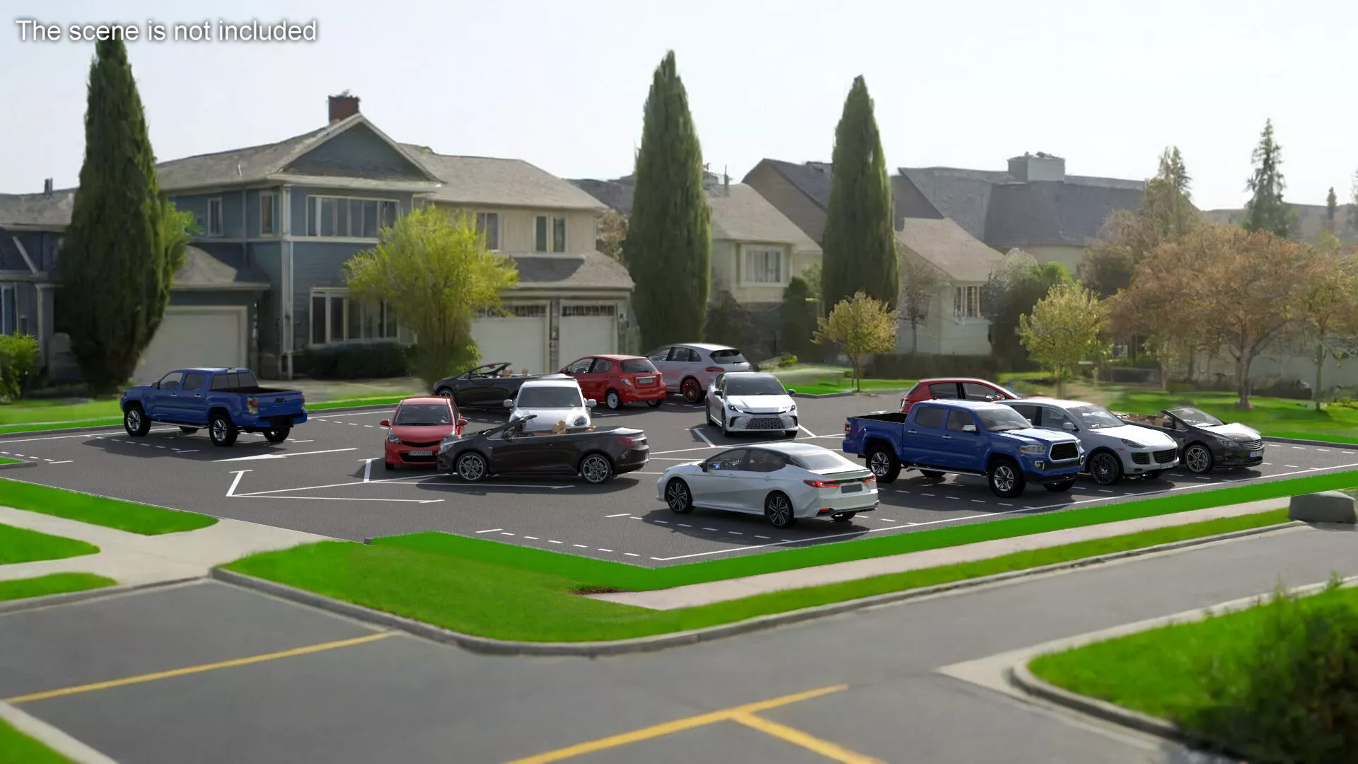 Urban Car Parking Area with Car Fur 3D model