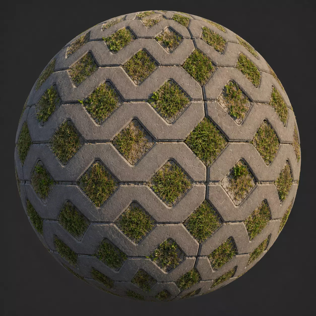 Concrete Grass Pavers Street Seamless Texture Texture