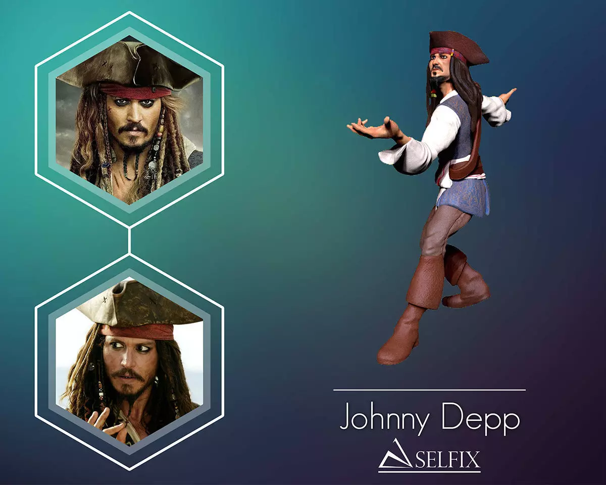 Johnny Depp 3D Model ready for 3d print 3D print model_0