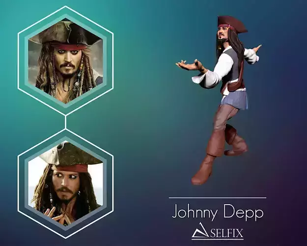 Johnny Depp 3D Model ready for 3d print 3D print model