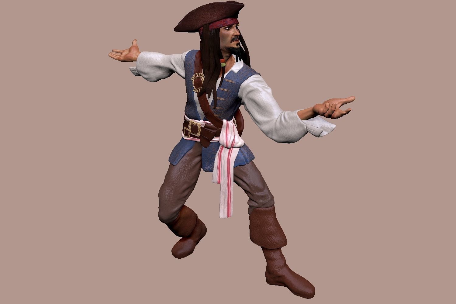 Johnny Depp 3D Model ready for 3d print 3D print model_4