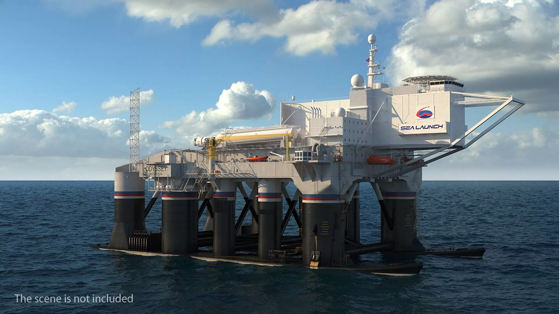 Floating Launch Platform Odyssey Rigged 3D model