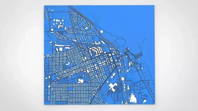 Cityscape Michigan City LaPorte County Indiana USA 3D model 5