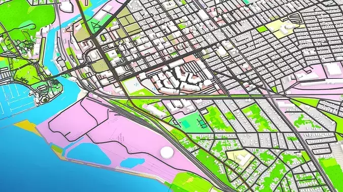 Cityscape Michigan City LaPorte County Indiana USA 3D model 2