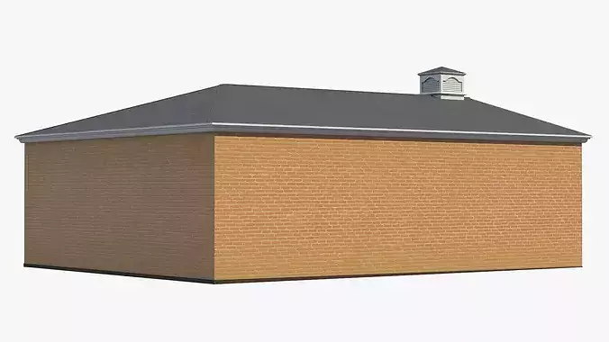 Brick Style Dual Garage 3D model 7