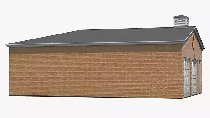 Brick Style Dual Garage 3D model 6