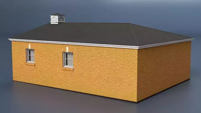 Brick Style Dual Garage 3D model 5