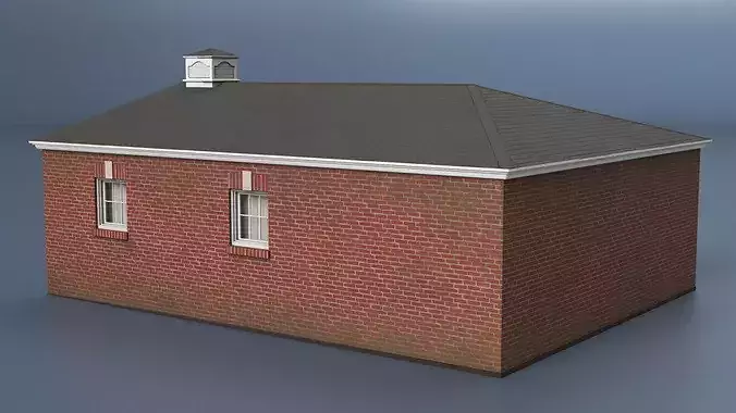 Dual Garage with Brick Exterior 3D model 6