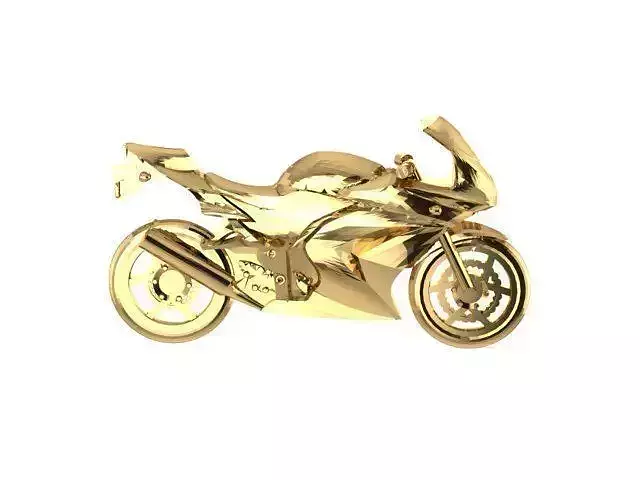 Pendant gold motorcycle brooch