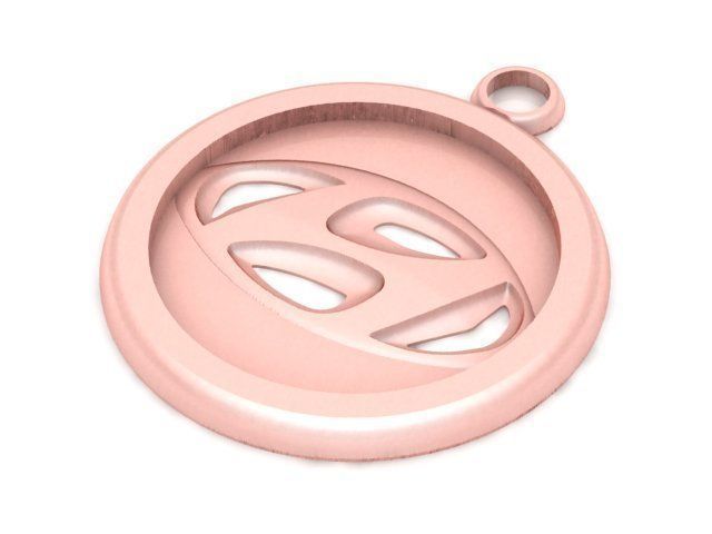 Pendant superman logo medallion - gold 3D print model_1