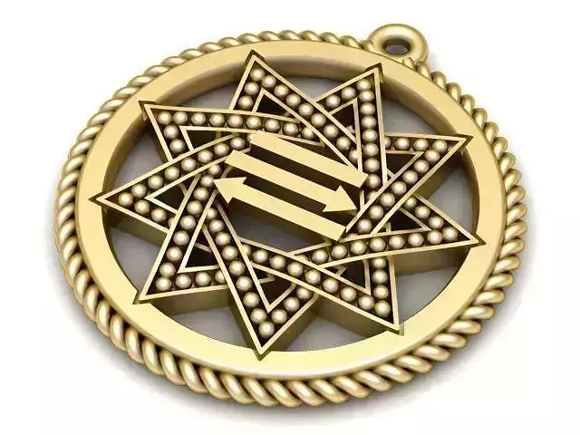 Pendant star of david medallion