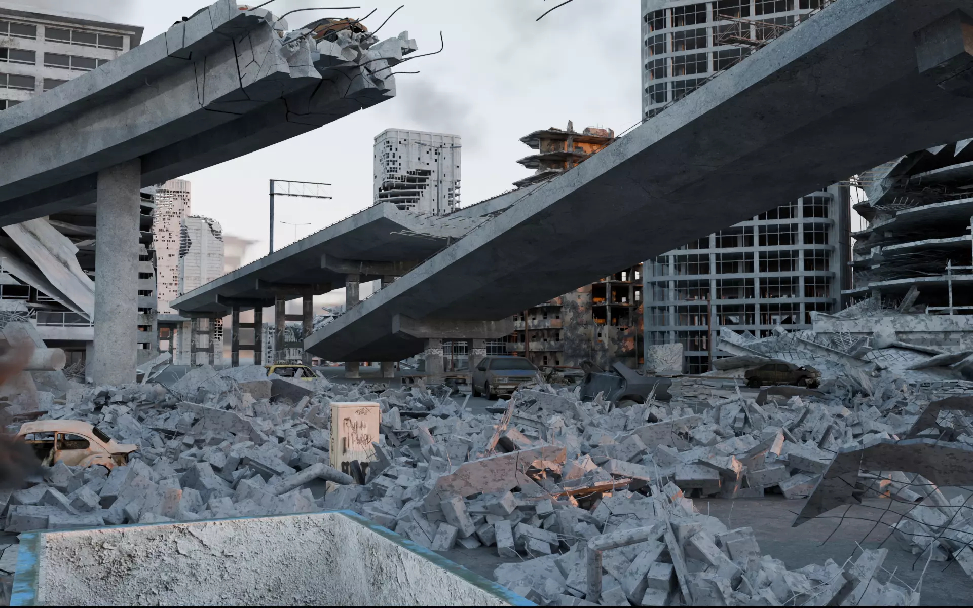 Post-Apocalyptic Urban 3D model