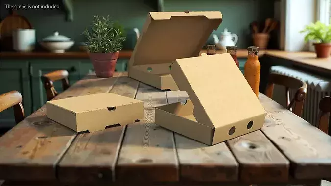 Pizza Box Set 3D model 4