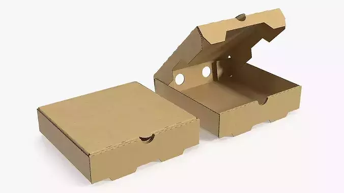 Pizza Box Set 3D model 2