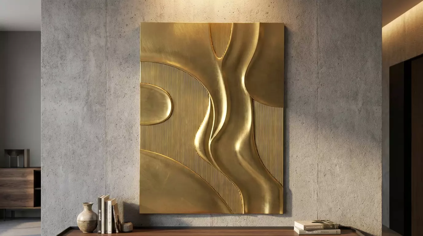 Modern Abstract Fluted 3D Wall Art CNC Relief STL 3D model