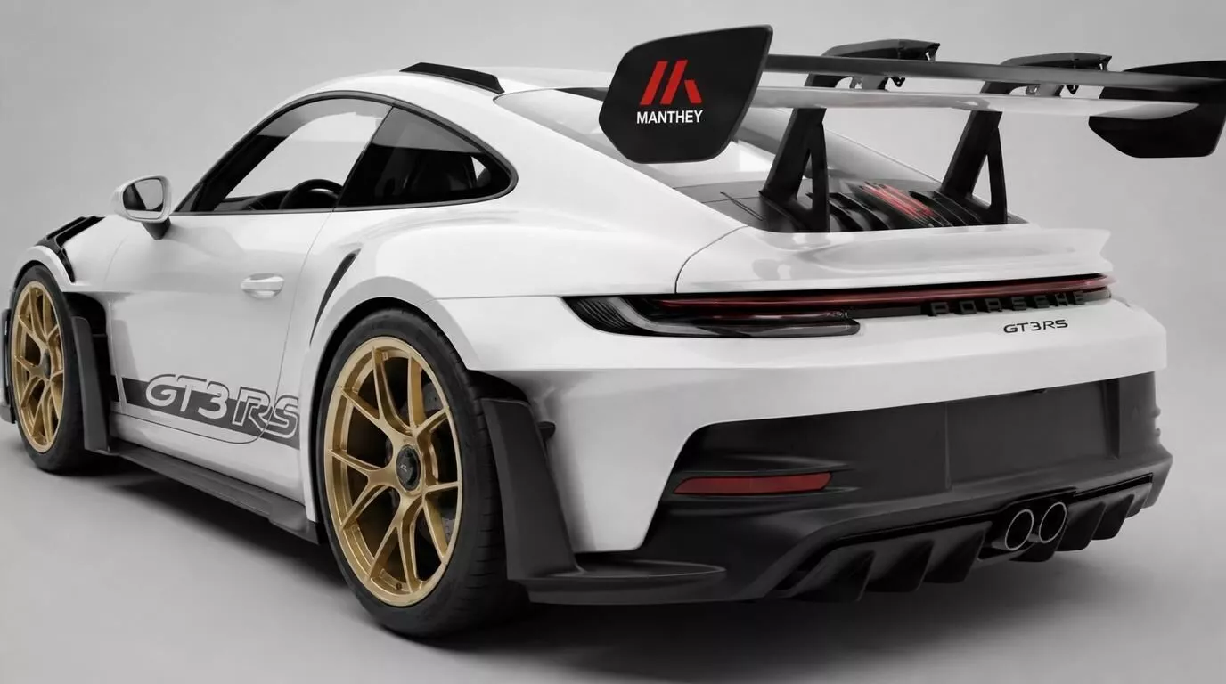 White Porsche 911 GT3 RS Sports Car 3D model