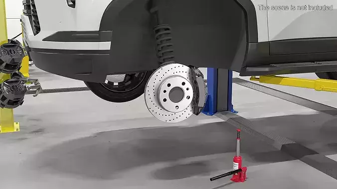 Ventilated Performance Rotor Black Caliper 3D model 3