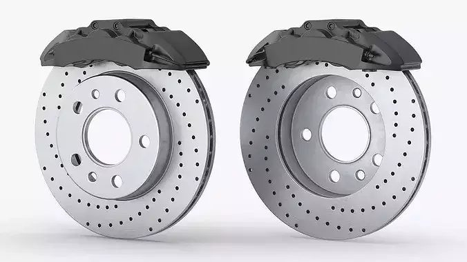 Ventilated Performance Rotor Black Caliper 3D model