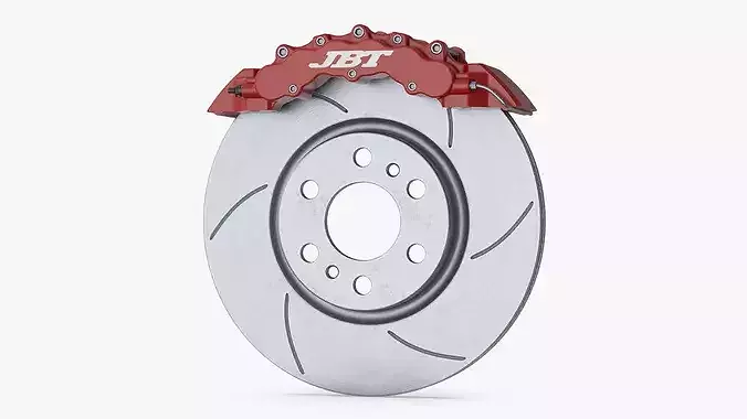 Gray Cast Iron Brake Disc with Caliper 3D model