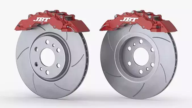 Gray Cast Iron Brake Disc with Caliper 3D model 6