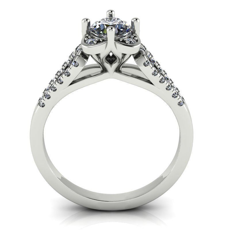 Micro-pave Loop Shank Halo Diamond Ring 0204 3D print model_4