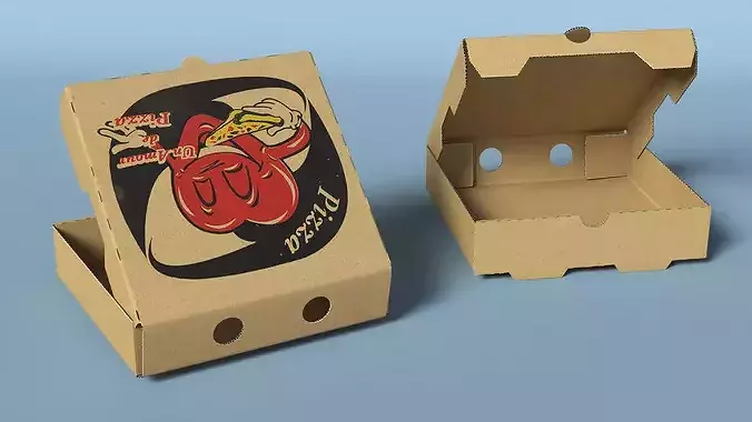 Pizza Takeout Box 3D model