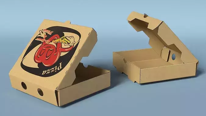 Pizza Takeout Box 3D model 5