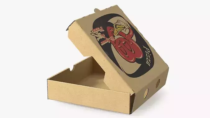 Pizza Takeout Box 3D model 6