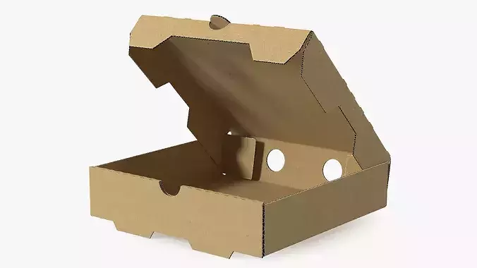 Pizza Takeout Box 3D model 2