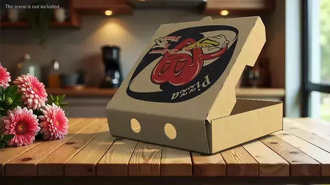 Pizza Takeout Box 3D model 3