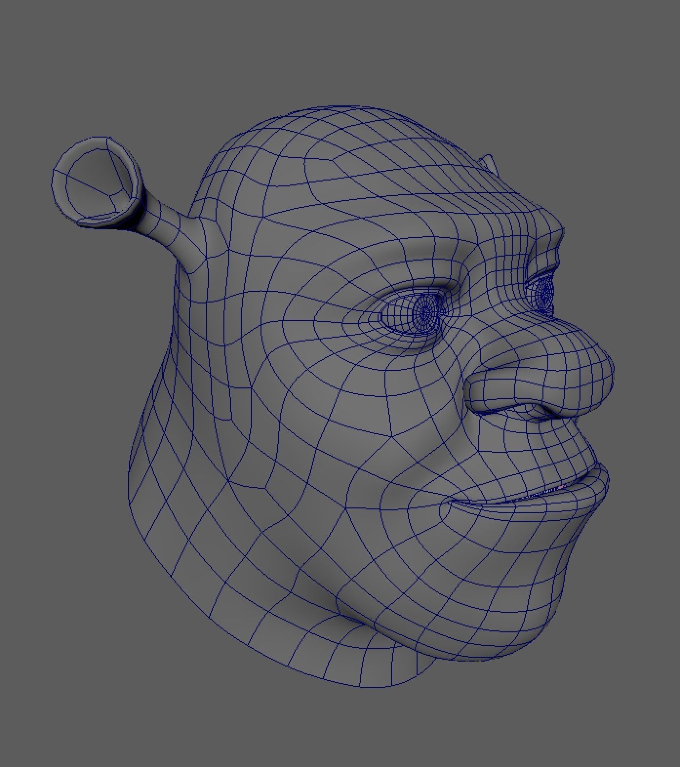 Shrek face 3D model_4