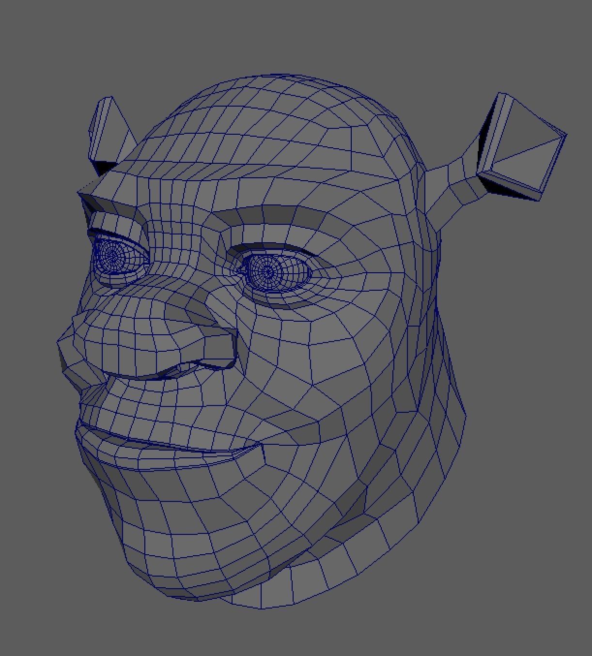 Shrek face 3D model_2