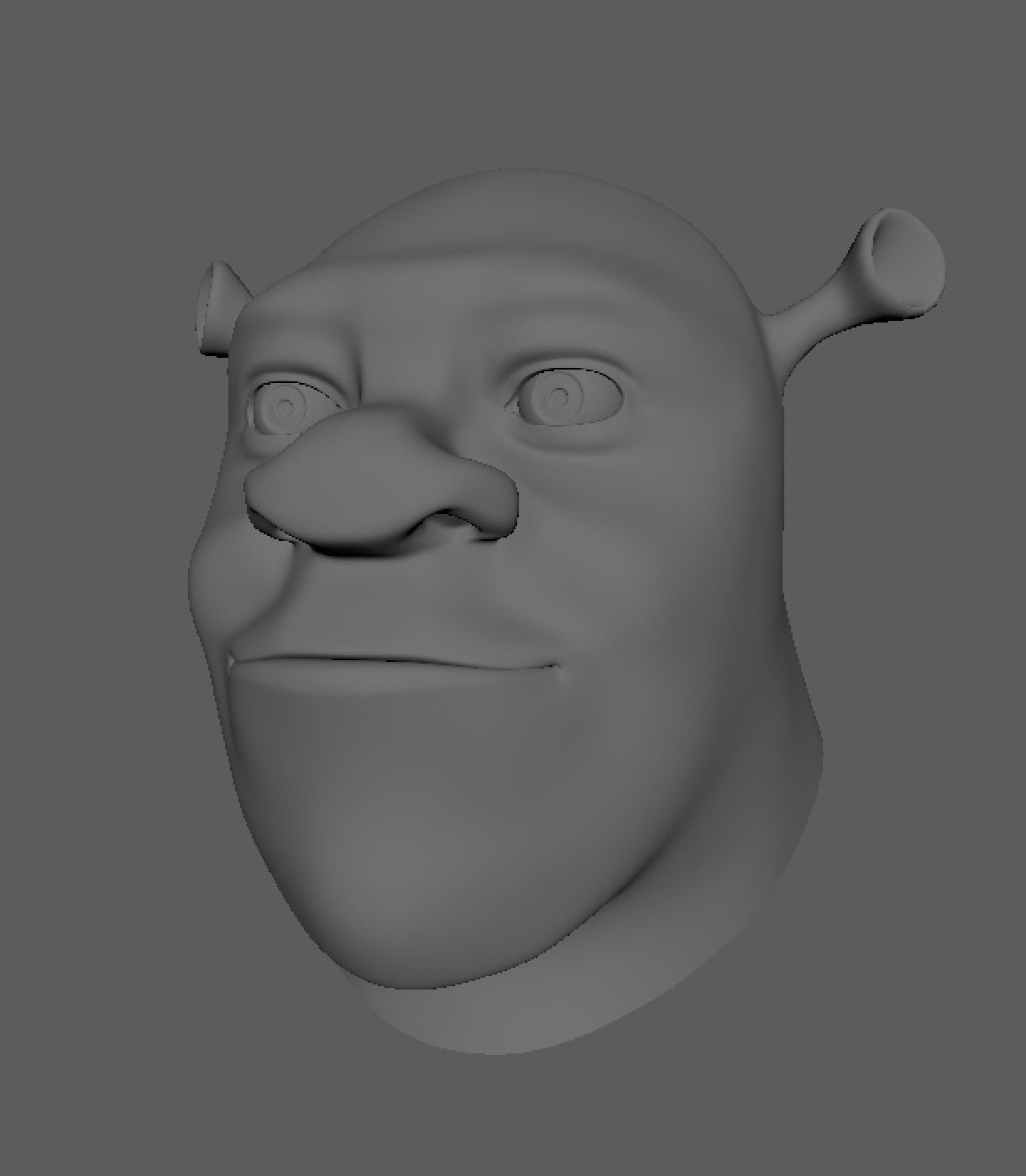 Shrek face 3D model_3