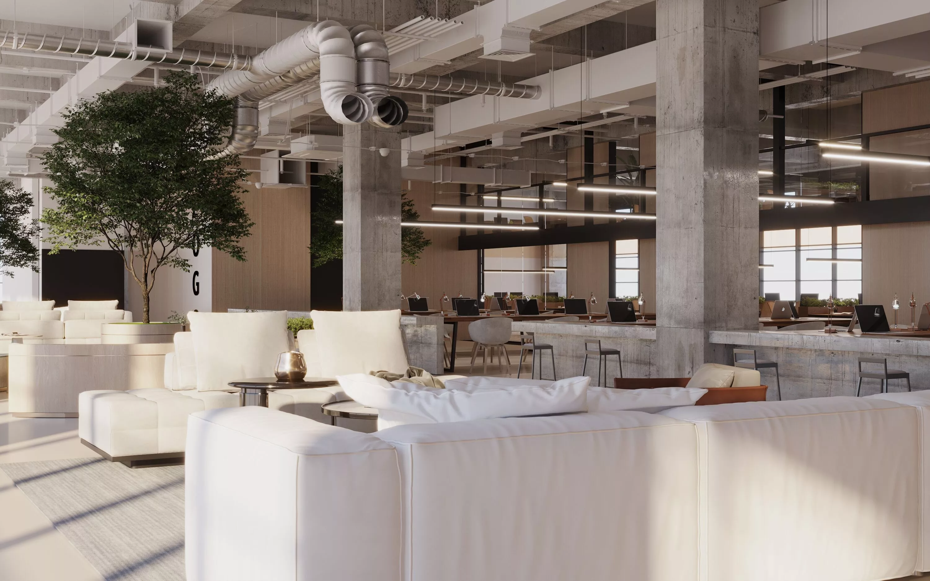 Office interior scene - Open Office 3D model