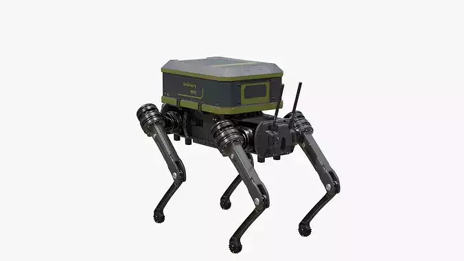 Delivery Robot Dog Low-poly 3D model 5
