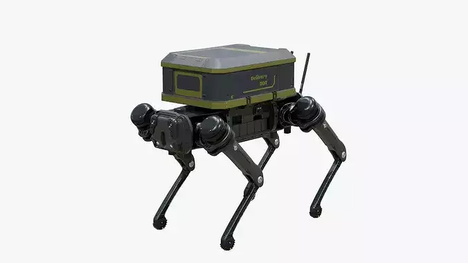 Delivery Robot Dog Low-poly 3D model 2