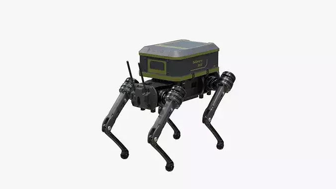 Delivery Robot Dog Low-poly 3D model 6