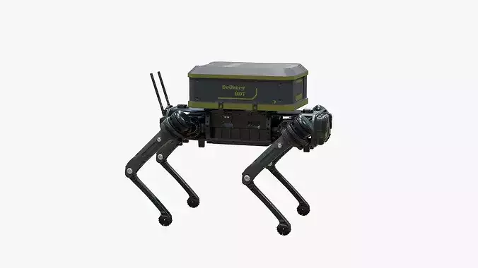 Delivery Robot Dog Low-poly 3D model 7