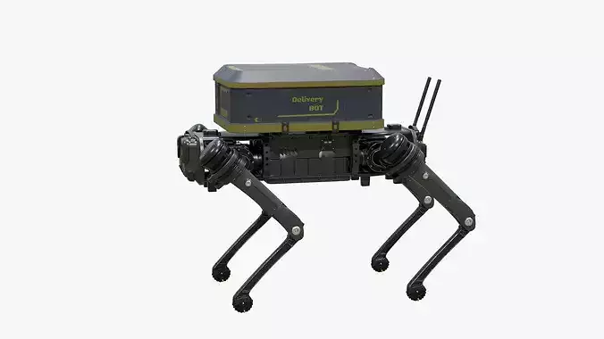 Delivery Robot Dog Low-poly 3D model 4