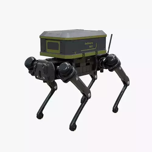 Delivery Robot Dog Low-poly 3D model