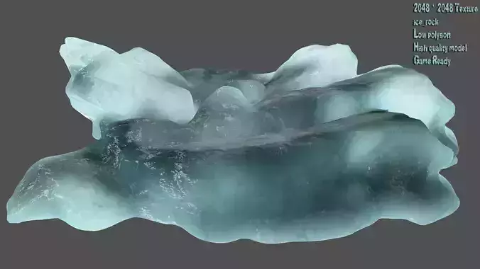 Ice rock Low-poly 3D model