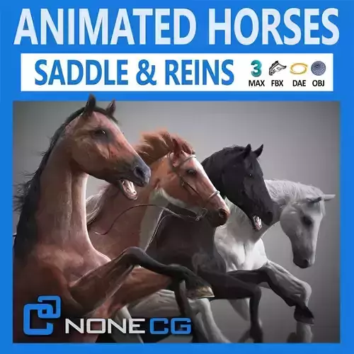 Animated Horses 3DS Max 3D model