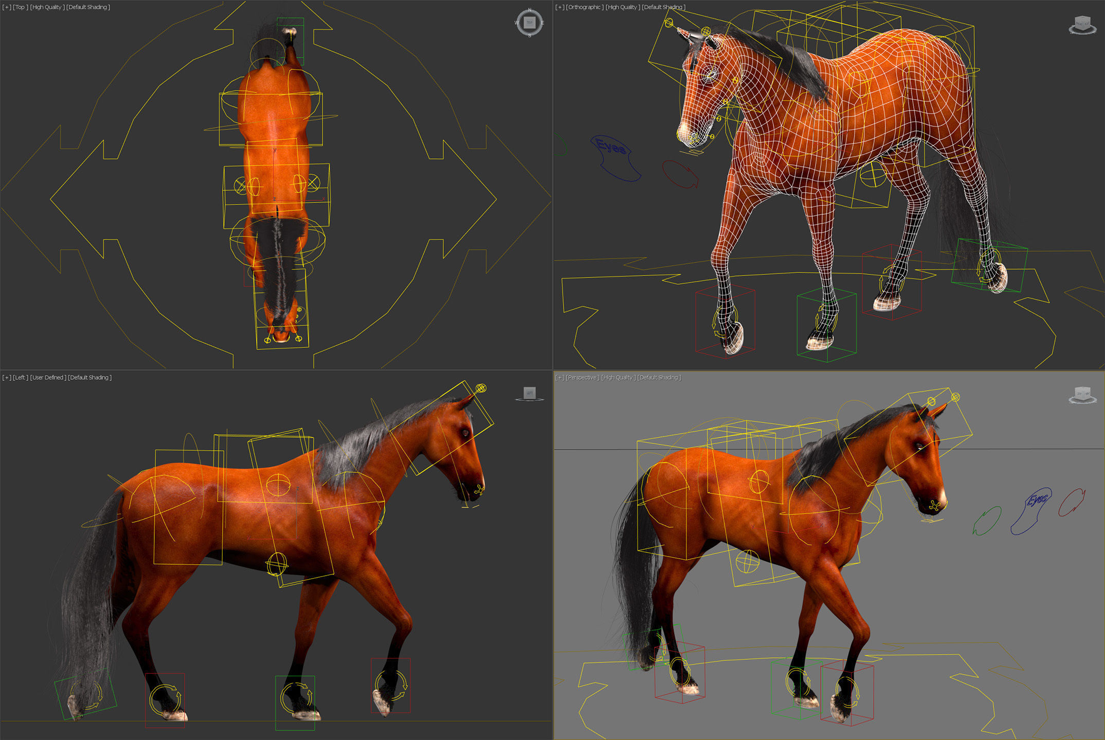 Animated Horses 3DS Max 3D model_18