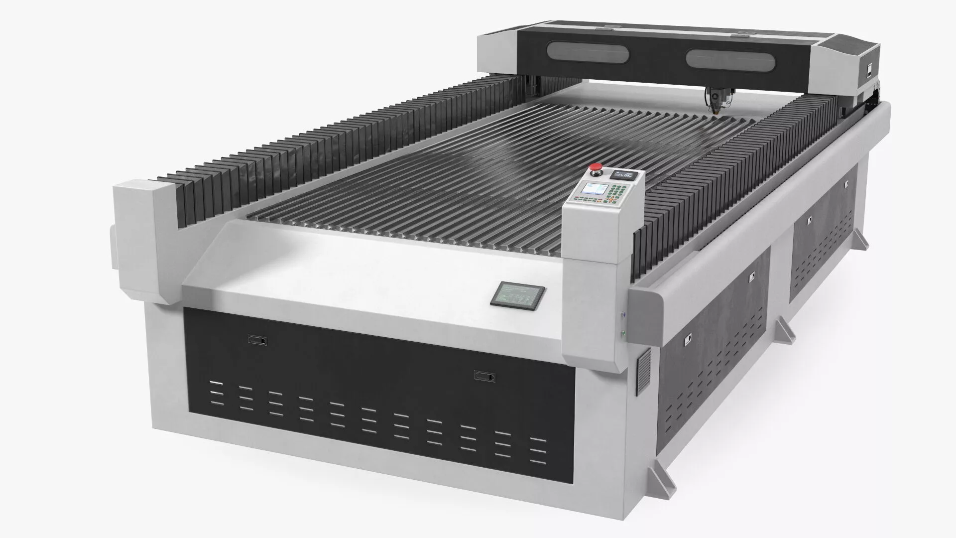 Large Format CNC Laser Cutting System Rigged 3D model