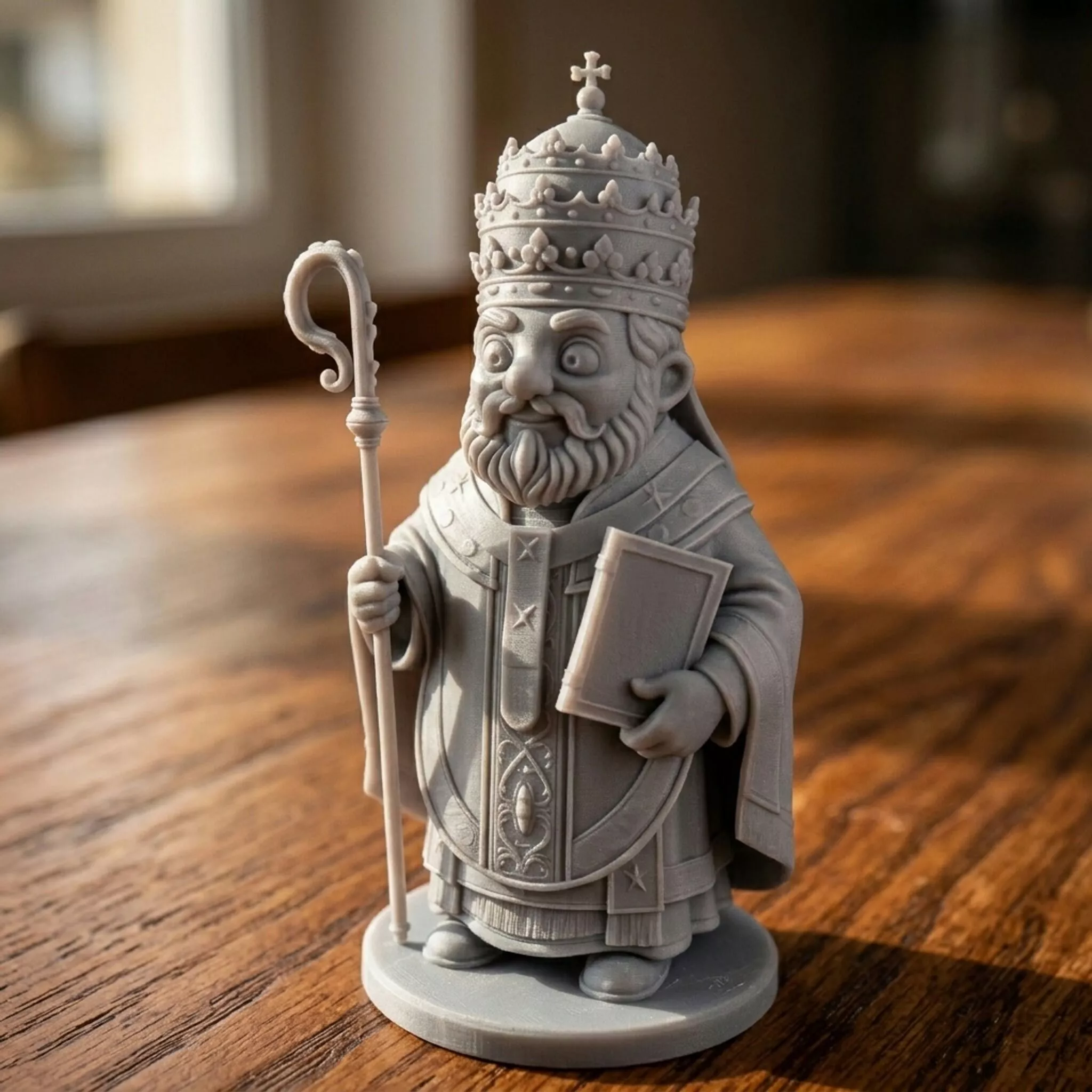 Saint Gregory Holding Book Staff 3D print model